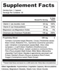 MetaGlucent Supplement Facts